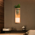 Sikunuo | Cylinder Living Room Wall Lamp Industrial Opal Glass 1 Light Wood LED Wall Light Lighting Fixture