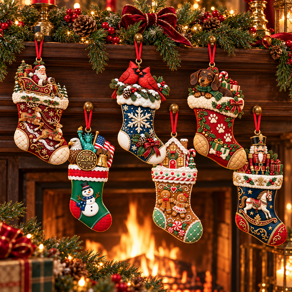 Christmas Storybook Stocking Ornaments