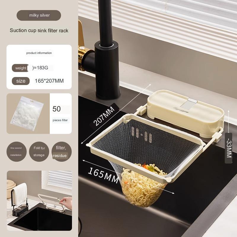 Sikunuo | Suction Cup Kitchen Sink Filter Rack