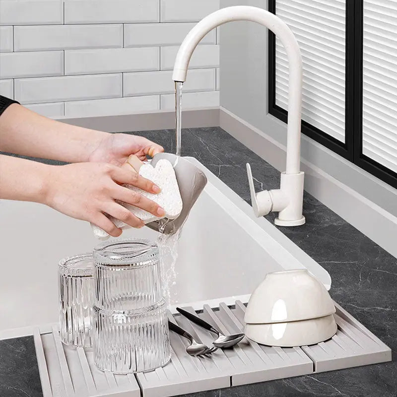 Sikunuo | Collapsible Silicone Draining Mat – Heat Resistant Kitchen Drying Mat