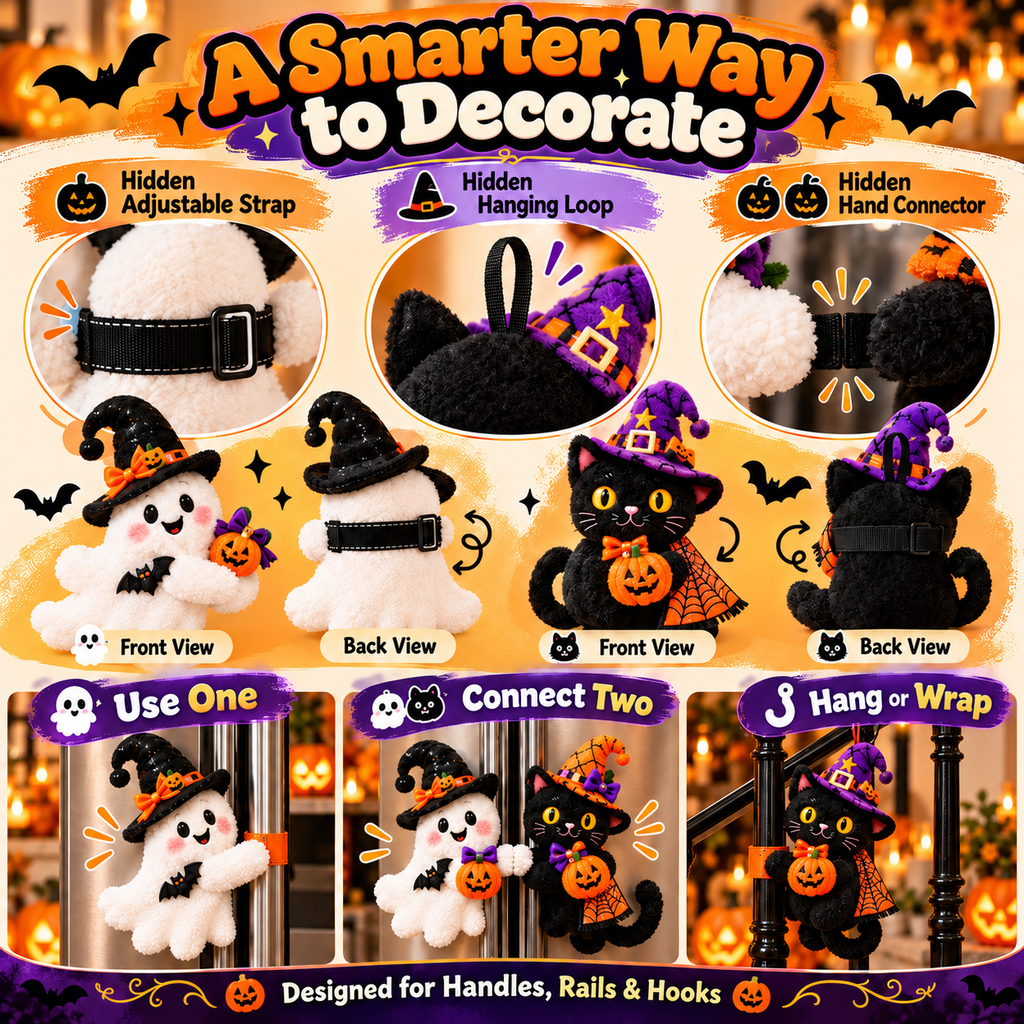 Halloween Handle Huggers – Plush Fridge & Rail Decor