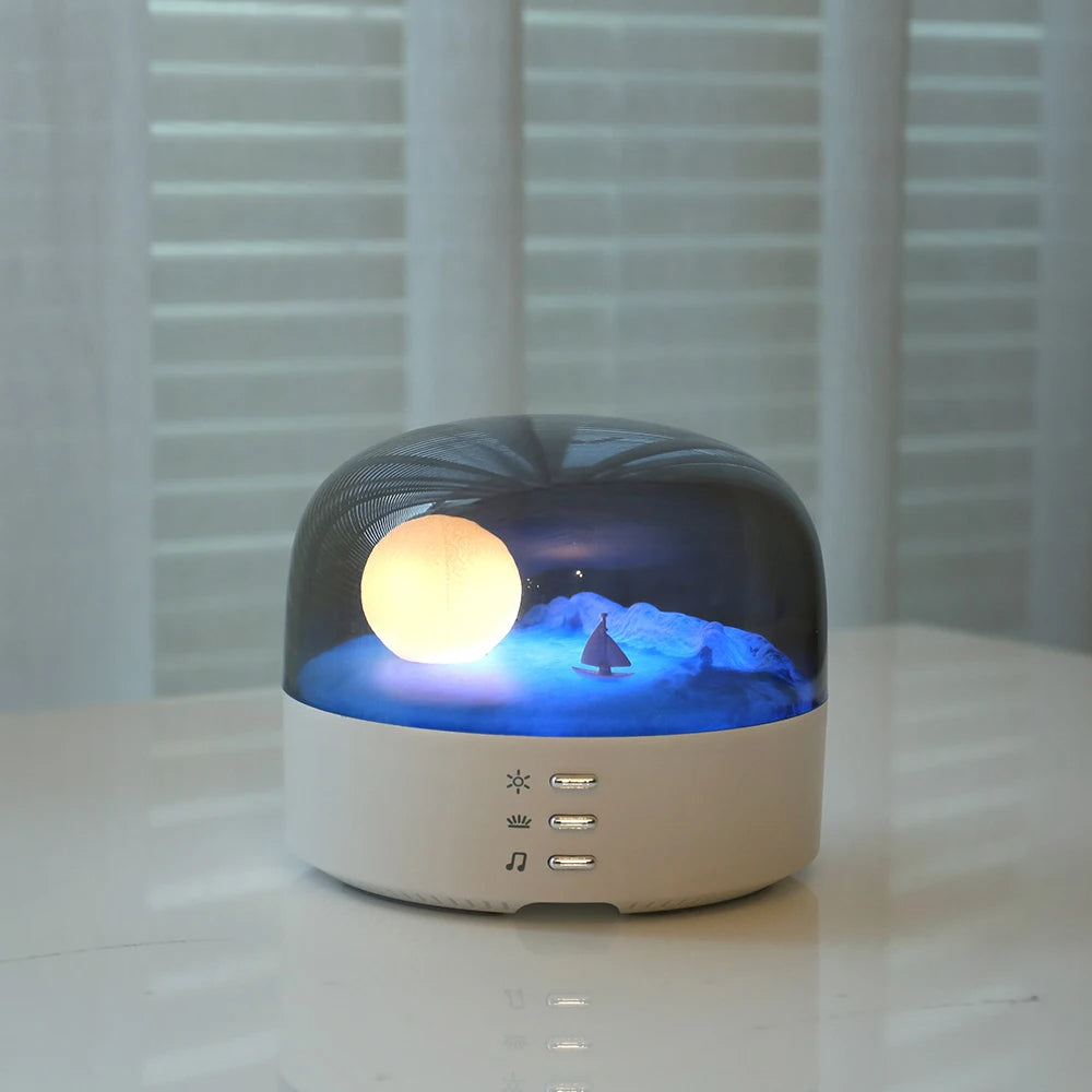 Sikunuo | 3D Mysterious Moon LED Night Light Speaker