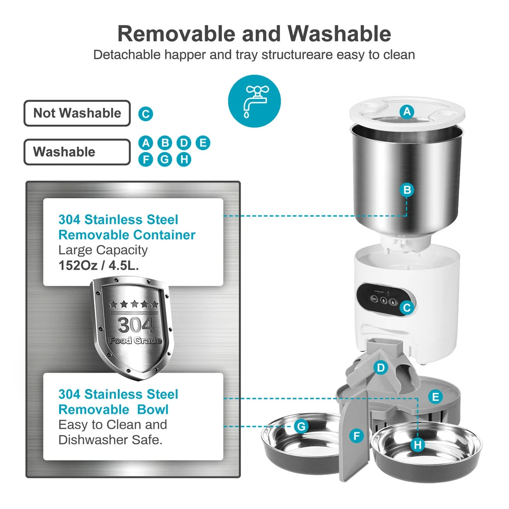 Sikunuo | 2-Way Splitter Automatic Smart Pet Feeding Station