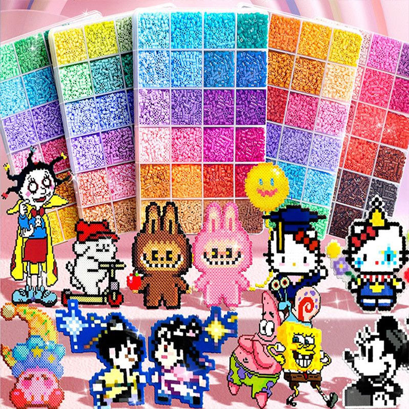 Pixie Beads 48 Starter Combo Box Set with Tool Set - 24.000 Mini Fuse Beads 2.6mm