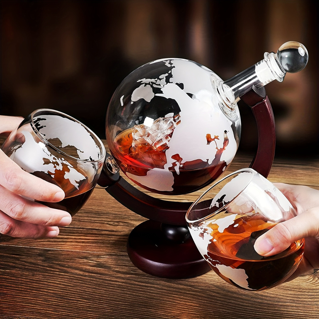 Sikunuo | AtlasWhisk | Whiskey Globe Set Premium Drinkware for Enthusiasts
