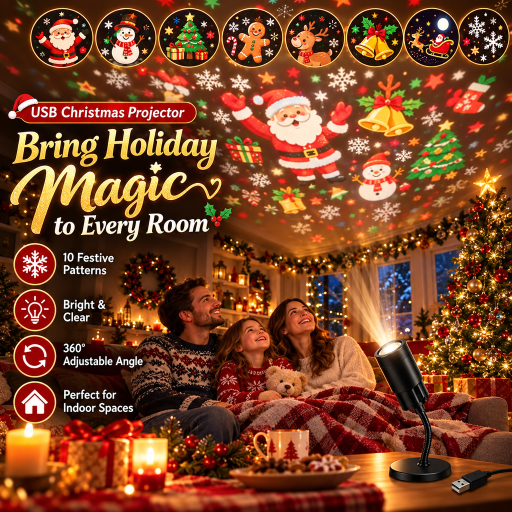 🎄 HD Christmas– Projector 10 Festive Scenes for Magical Holiday Displays