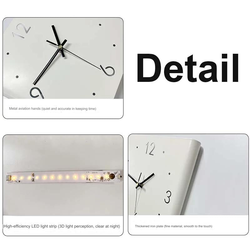 Sikunuo | Double-Sided Illuminated Corner Silent Wall Clock
