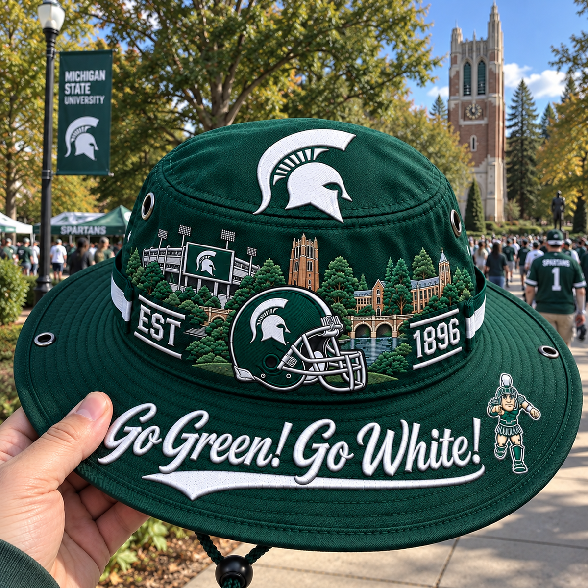 Go Green! Go White! Boonie Hat