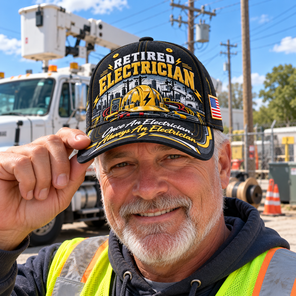 Retired Electrician Baseball Cap