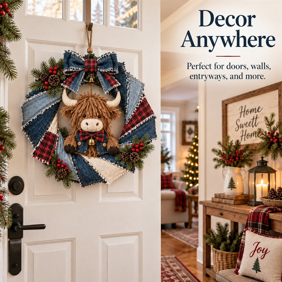 Denim Christmas Wreath DIY Sewing Kit