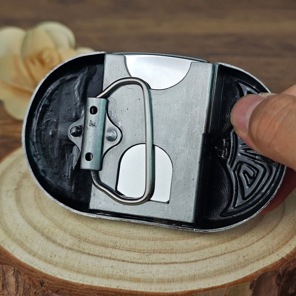 3D Cobra "STAR" Skull Lighter Holder Belt Buckle