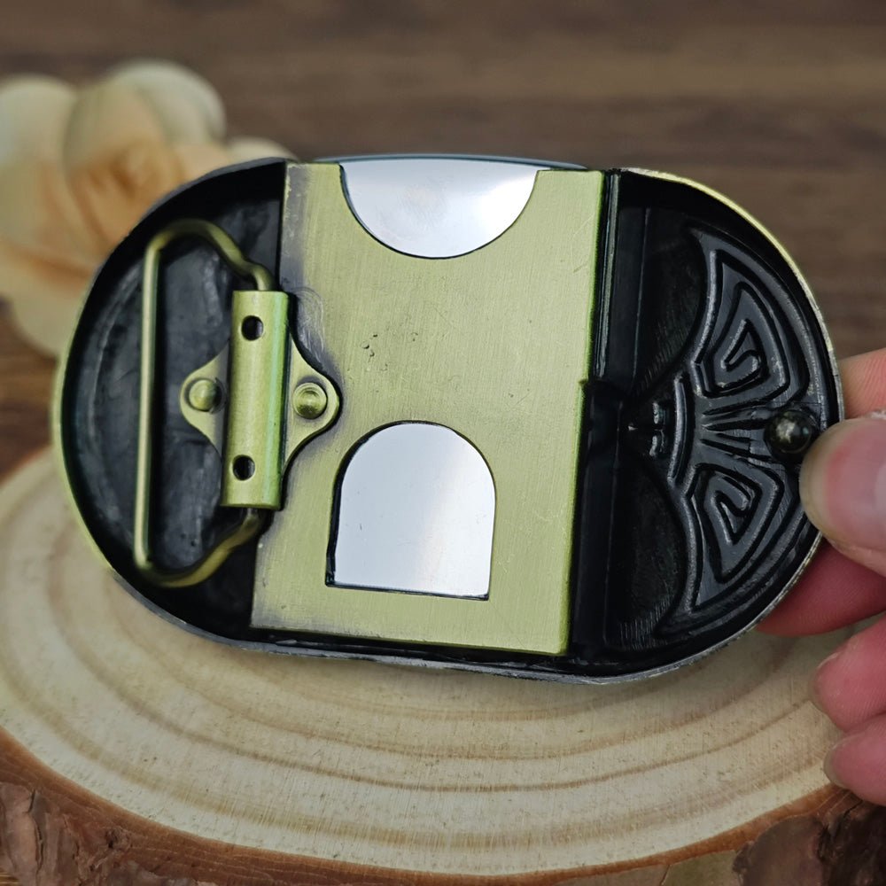 3D Cobra "STAR" Skull Lighter Holder Belt Buckle