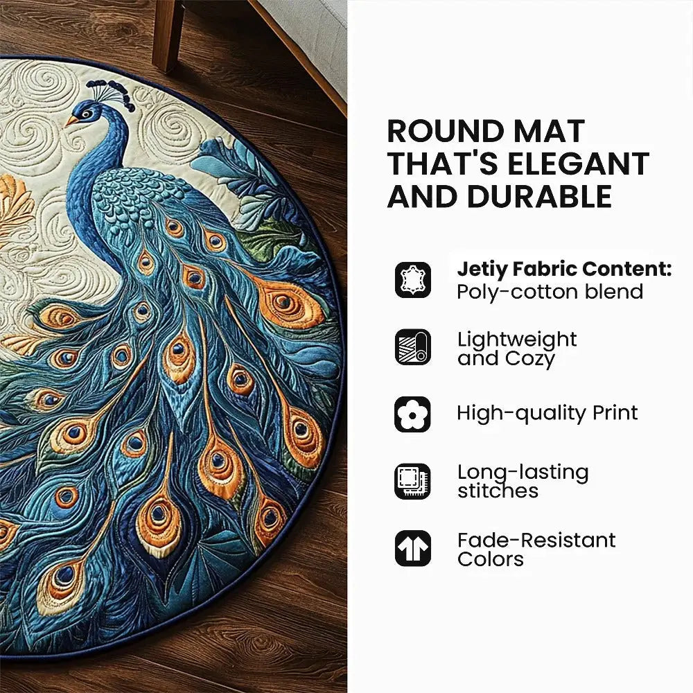 3D Illusion Hidden Library Round Area Rug