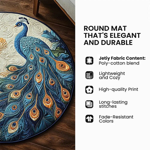 3D Illusion Hidden Library Round Area Rug