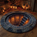 3D Illusion Hidden Library Round Area Rug