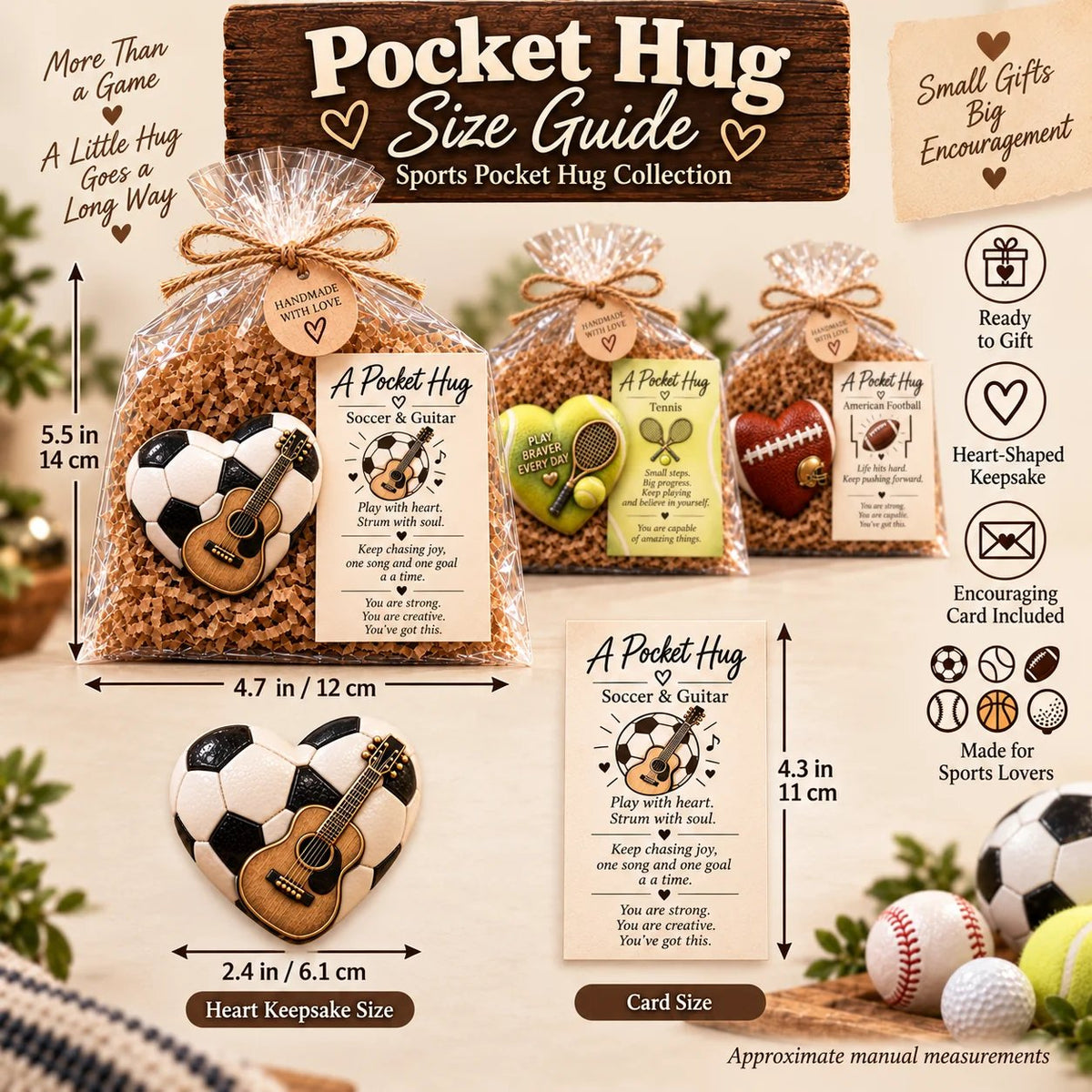 Sports Pocket Hug – Inspirational Keepsake Gift for Athletes & Sports Lovers
