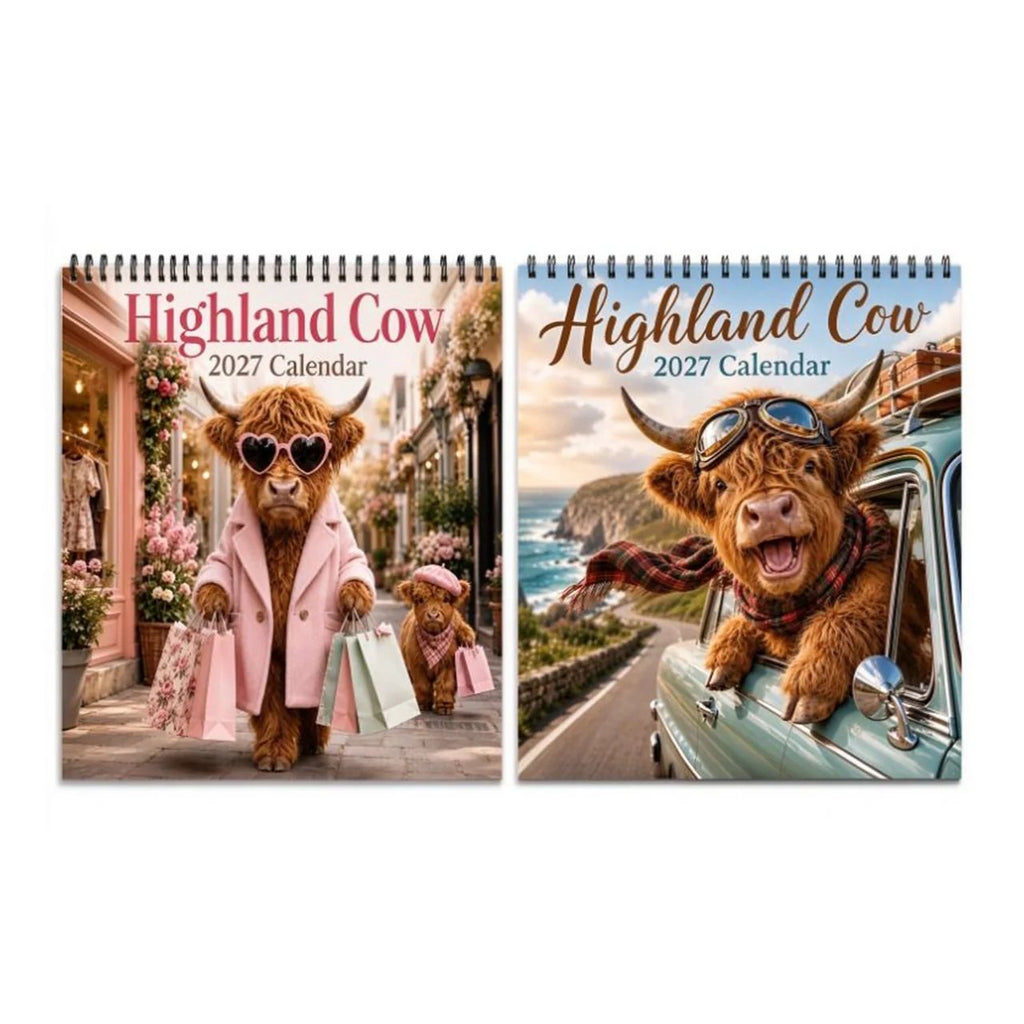 Highland Cow 12-Month Wall Calendar