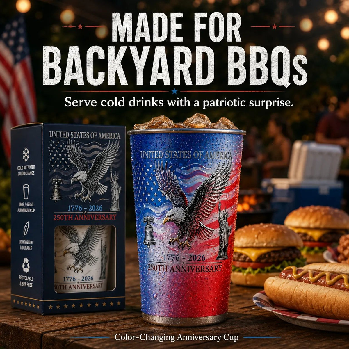 ❄️ Pour Cold Beer & Watch Hidden Patriotic Design Reveal | Magic Color Changing Cup