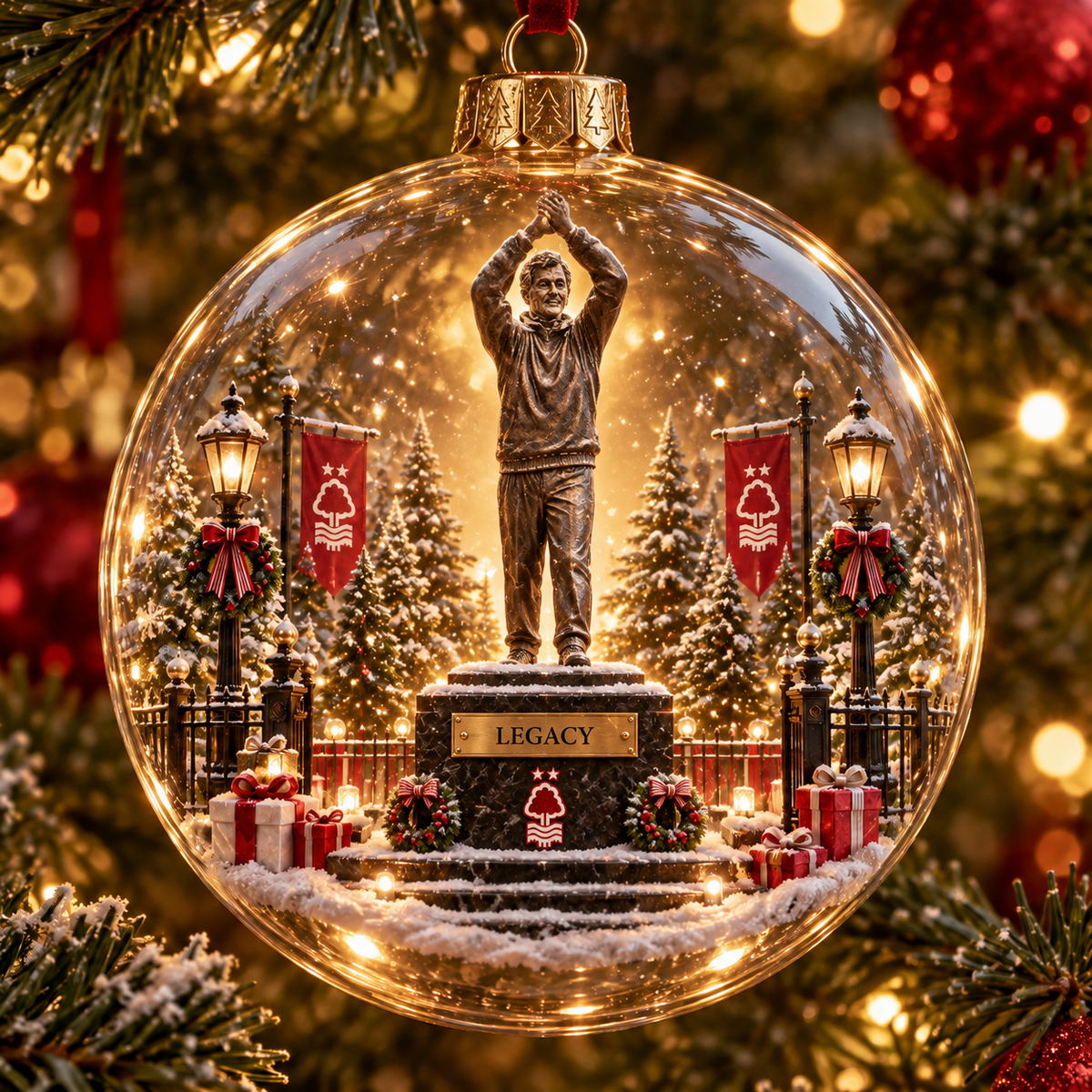 FOREST LEGACY — Light-Up Football Heritage Diorama Ornament