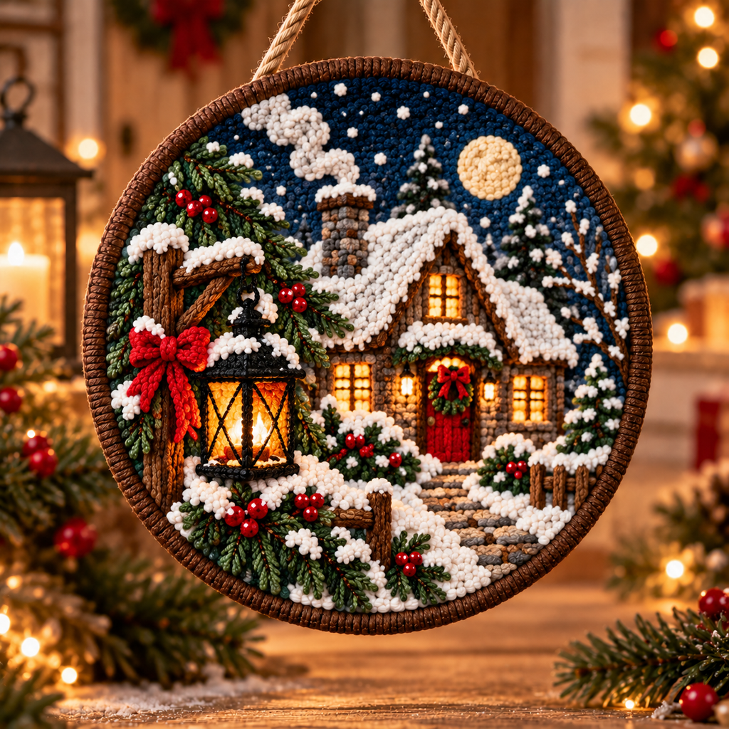 DIY Punch Needle Winter Woodland Hanging Decor Kit