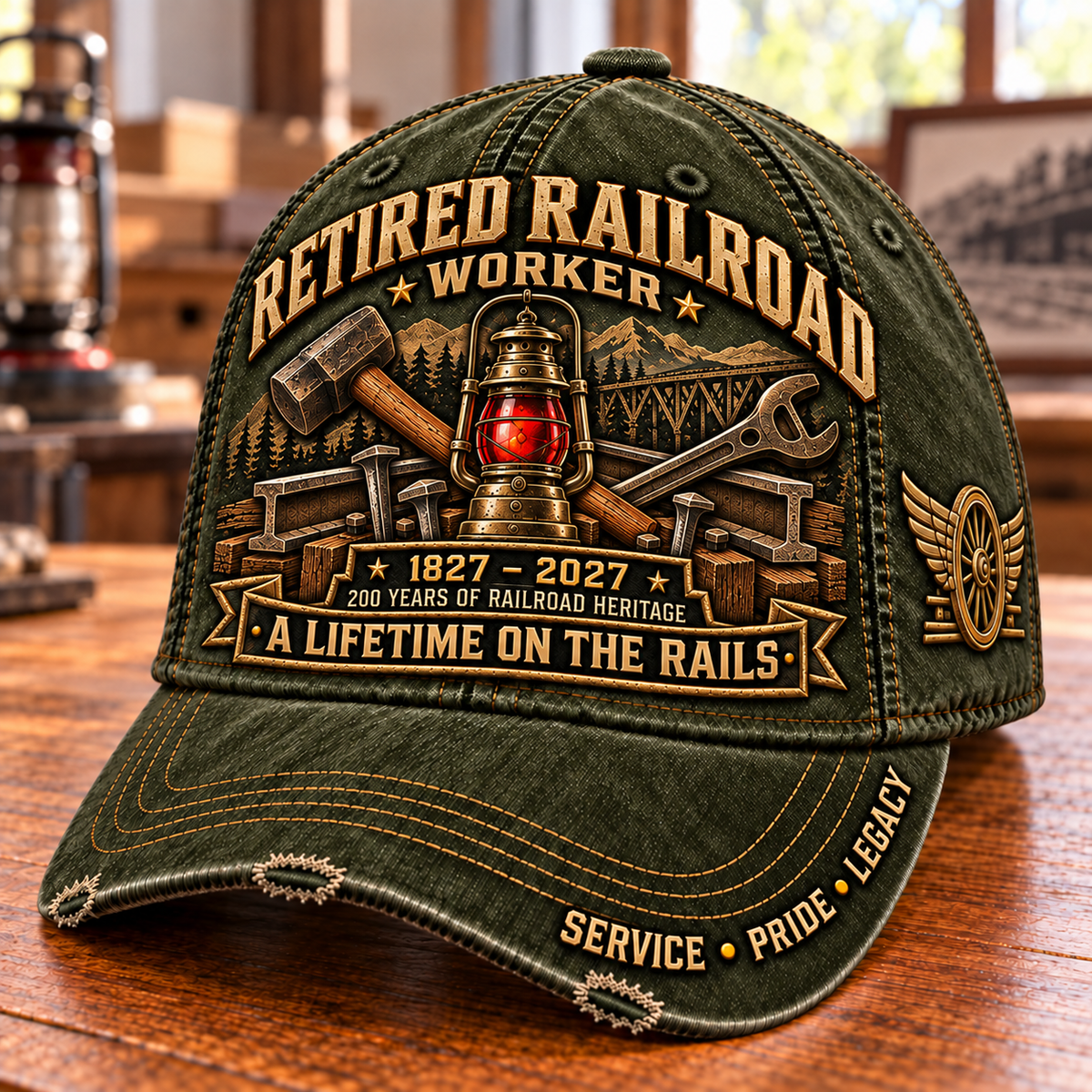 1827–2027 Retired Railroad Worker 200th Anniversary Heritage Cap