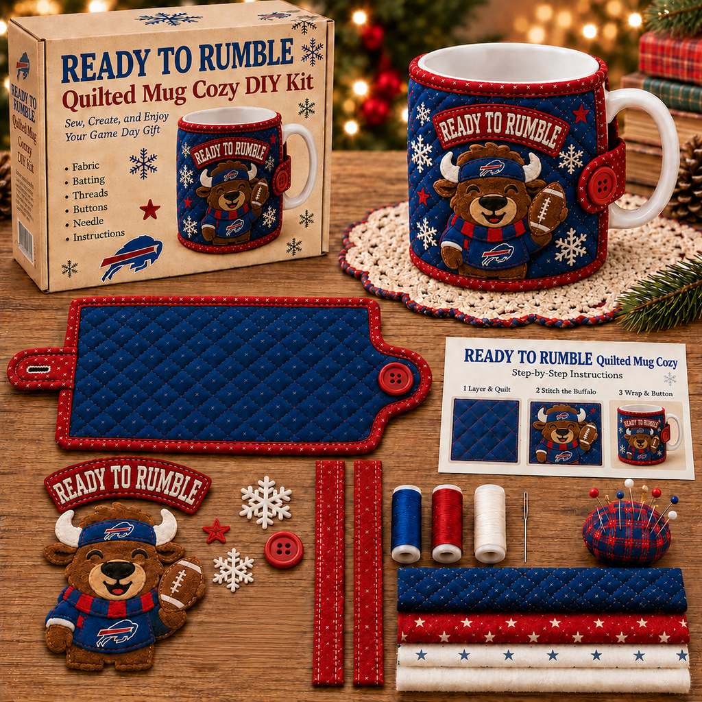 GO BILLS — Quilted Mug Cozy Sewing Kit