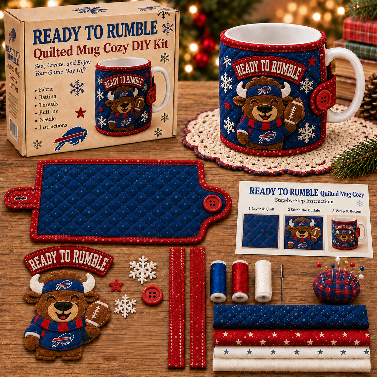 GO BILLS — Quilted Mug Cozy Sewing Kit