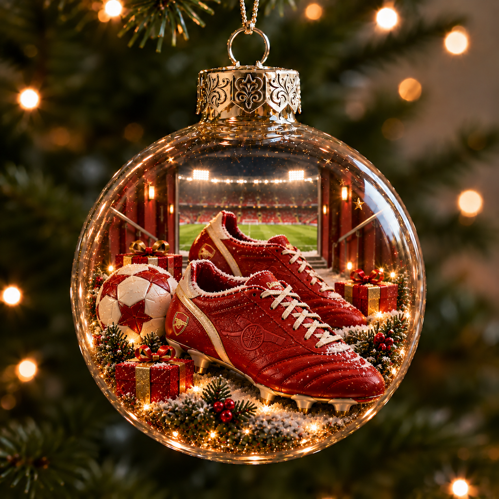 Victory Through Harmony Light-Up Football Christmas Globe Ornament