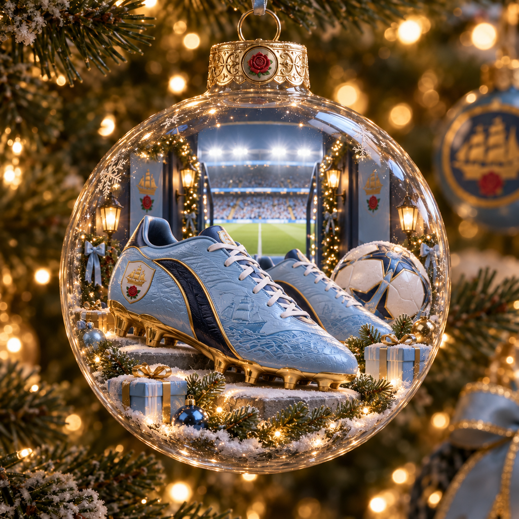 Pride in Battle Light-Up Football Christmas Globe Ornament