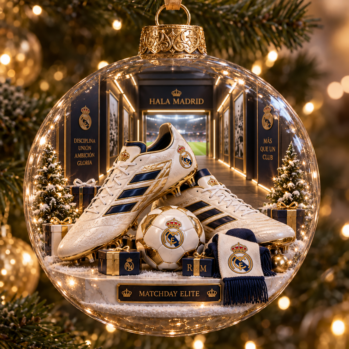 Hala Madrid — Light-Up Football Ornament