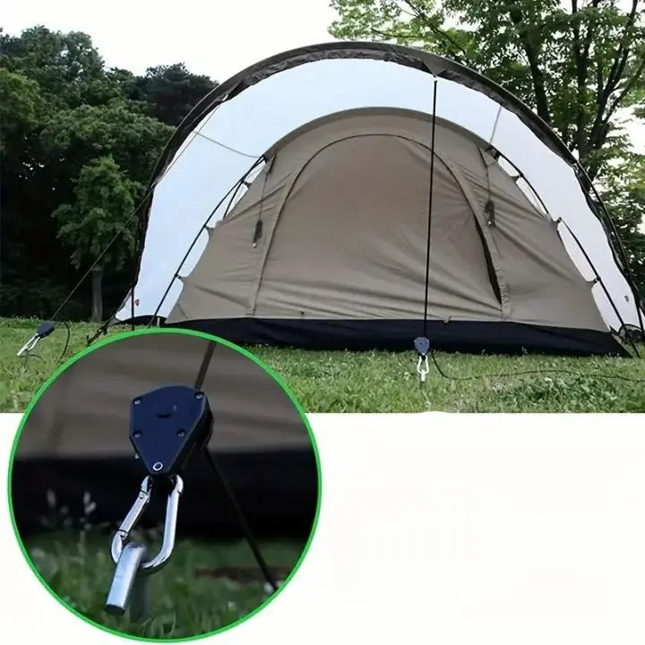 Adjustable Reflective Camping Rope Set of 4 with Pulley and Carabiner