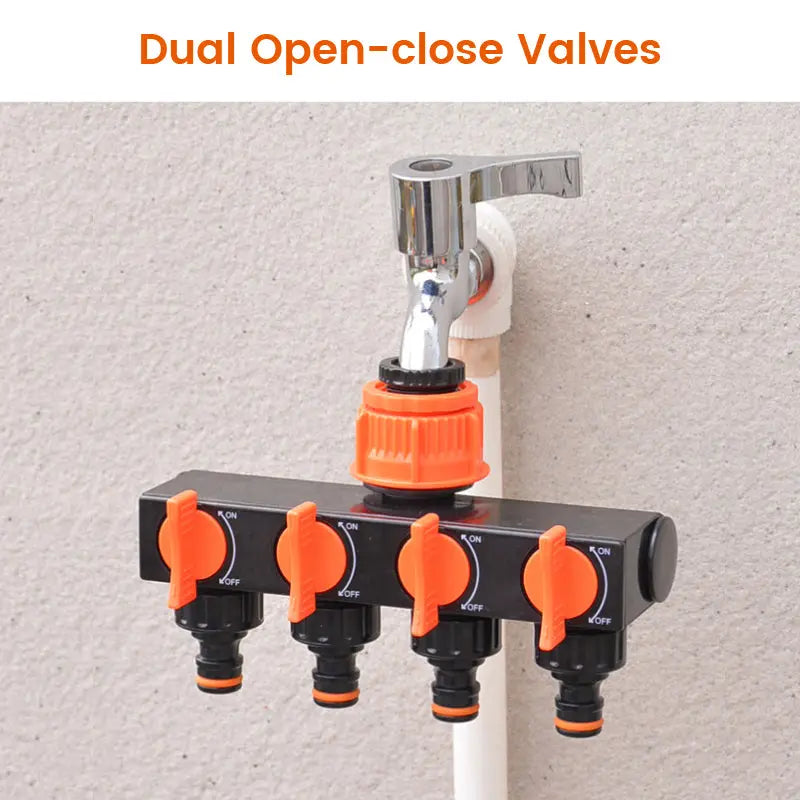Sikunuo | 4-Way Garden Hose Splitter – Effortless Water Control for Your Garden