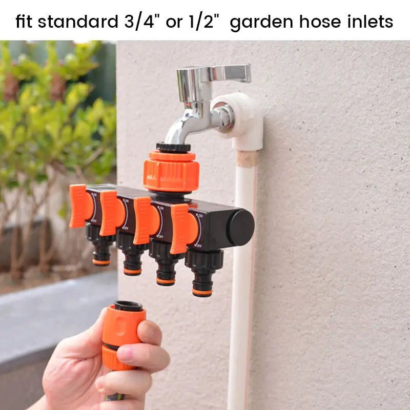 Sikunuo | 4-Way Garden Hose Splitter – Effortless Water Control for Your Garden