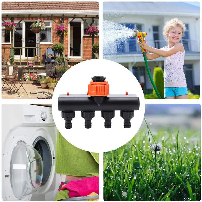 Sikunuo | 4-Way Garden Hose Splitter – Effortless Water Control for Your Garden