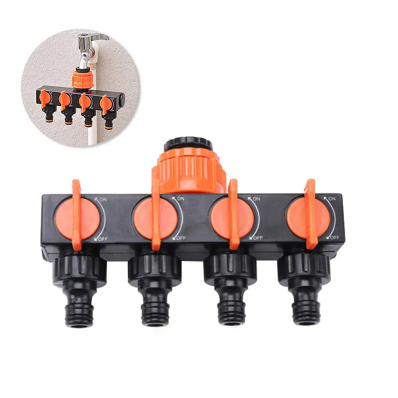 Sikunuo | 4-Way Garden Hose Splitter – Effortless Water Control for Your Garden