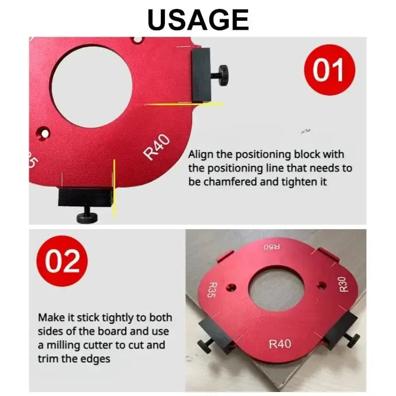 Sikunuo | 4-in-1 Aluminum Rounding Template – precise corner rounding