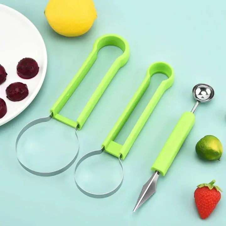 Sikunuo | 4-in-1 Stainless Steel Fruit Cutter Set