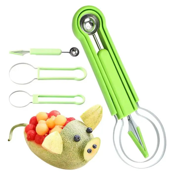 Sikunuo | 4-in-1 Stainless Steel Fruit Cutter Set