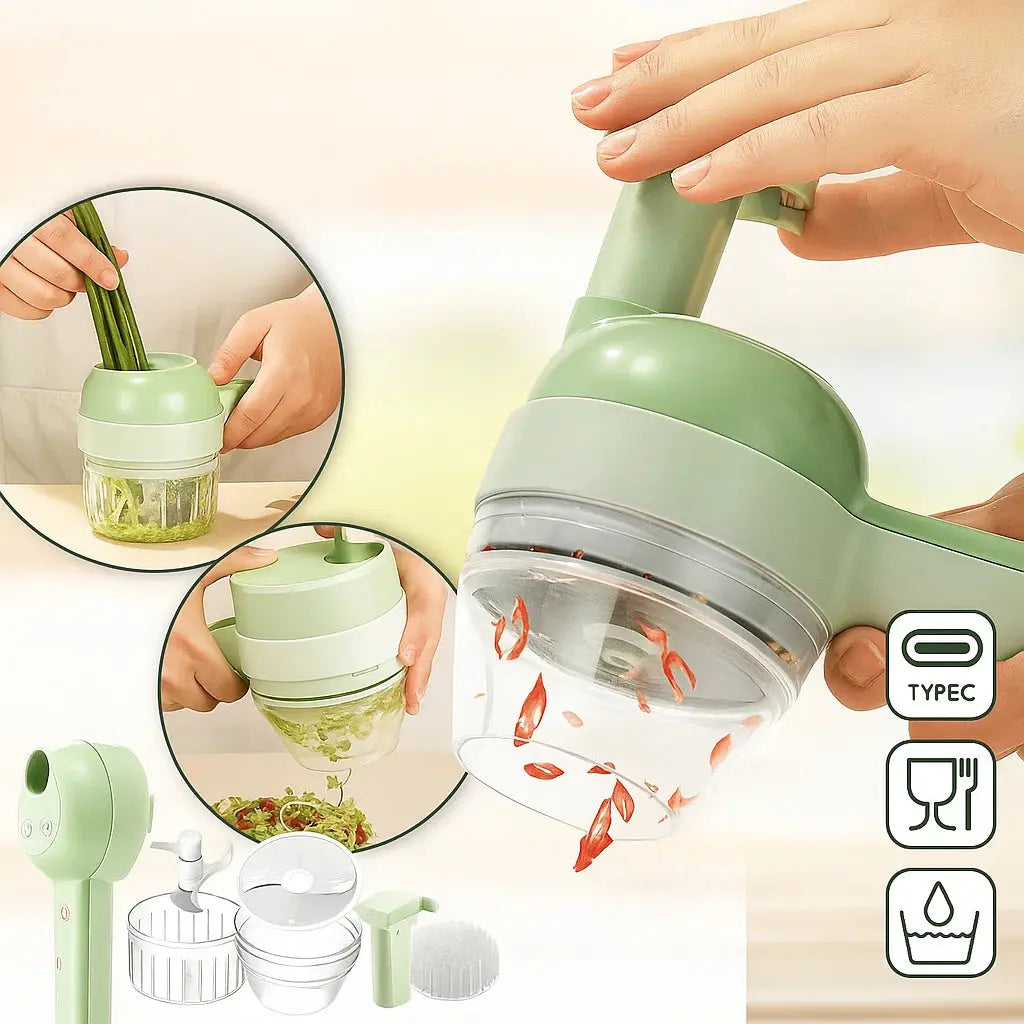 Sikunuo | 4-in-1 Electric Kitchen Package includes chopper and cutting tool