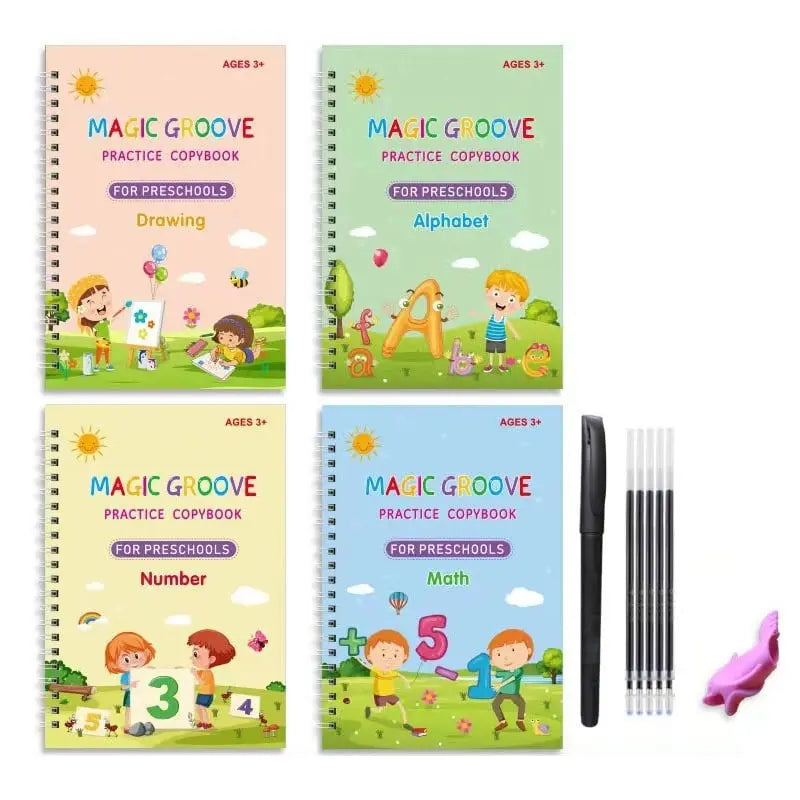 Sikunuo | 4-piece Reusable Learning Booklet Set for Children