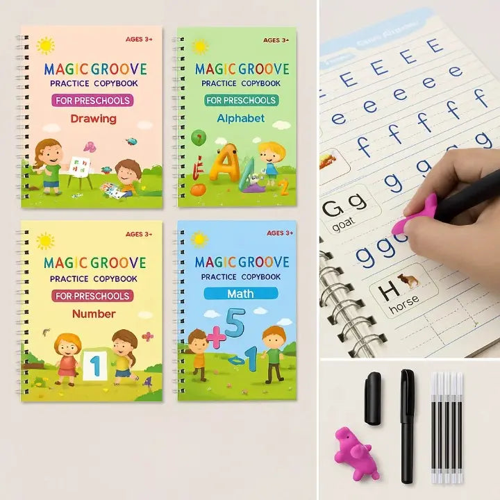 Sikunuo | 4-piece Reusable Learning Booklet Set for Children