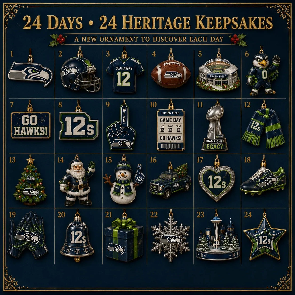 Go Hawks! Football Christmas Advent Calendar