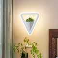 Sikunuo | White 1 Bulb Wall Light Minimalistic Acrylic Triangle LED Plant Wall Lamp in Warm/White Light
