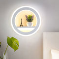 Sikunuo | 1 Light Circle Wall Lamp Industrial White Metal LED Plant Wall Light for Bedroom