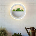 Sikunuo | Acrylic White Wall Lamp Round/Rectangular/Diamond LED Industrial Plant Wall Lighting Fixture in Warm/White Light