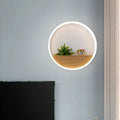 Sikunuo | LED Acrylic Wall Light Simple White Round Living Room Plants Wall Mount Light, 8"/12"/16" Diameter