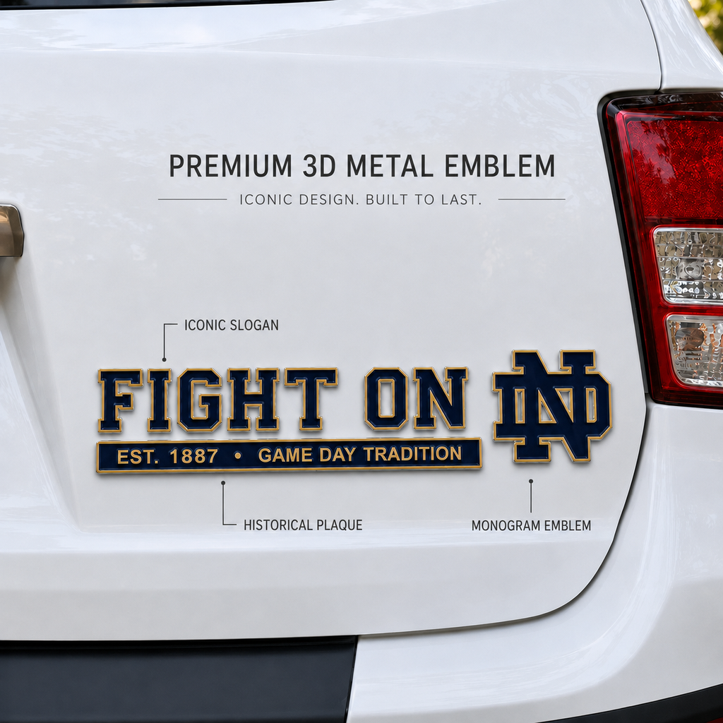 FIGHT ON 3D Metal Car Emblem Badge