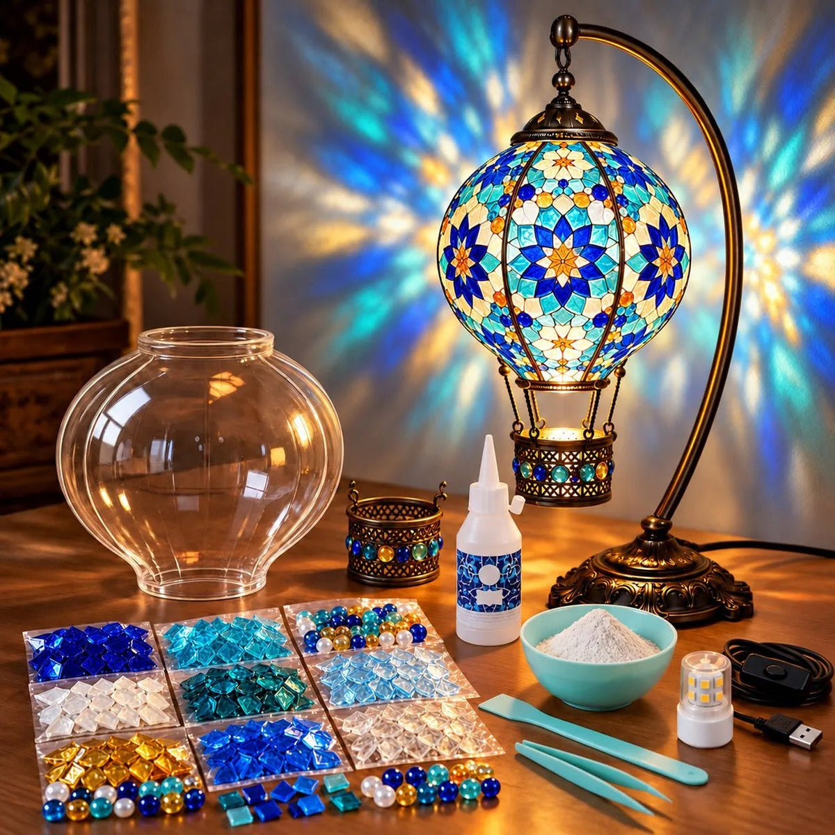 DIY Turkish Mosaic Hot Air Balloon Lamp Kit