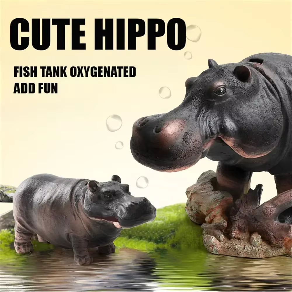 Sikunuo | Mini Hippo Decorative Fish Tank Air Bubbler