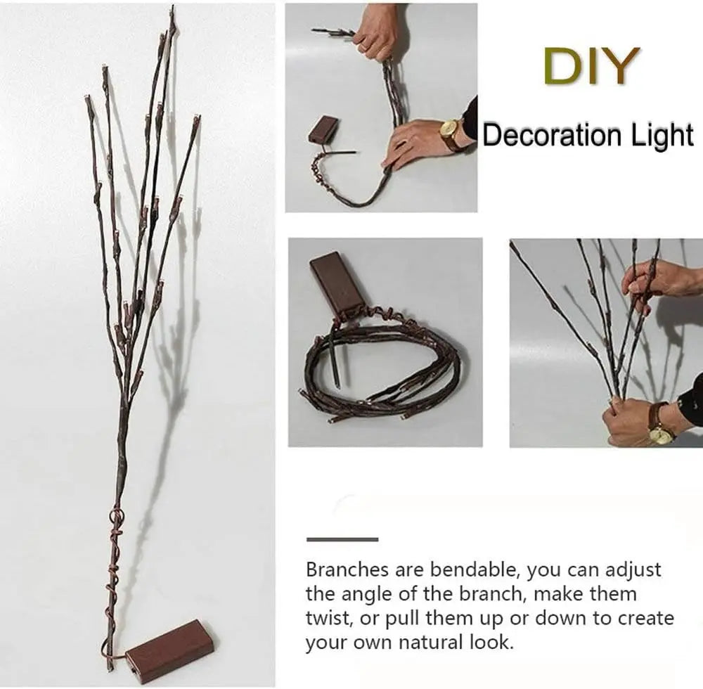 Sikunuo | Battery-operated adjustable LED branch decoration string lights
